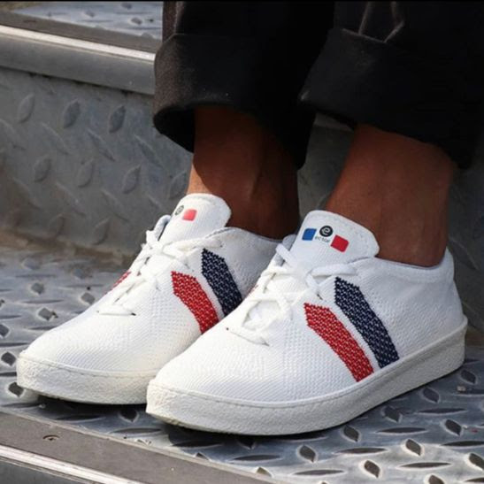 sneakers Ector blanches bleu blanc rouge